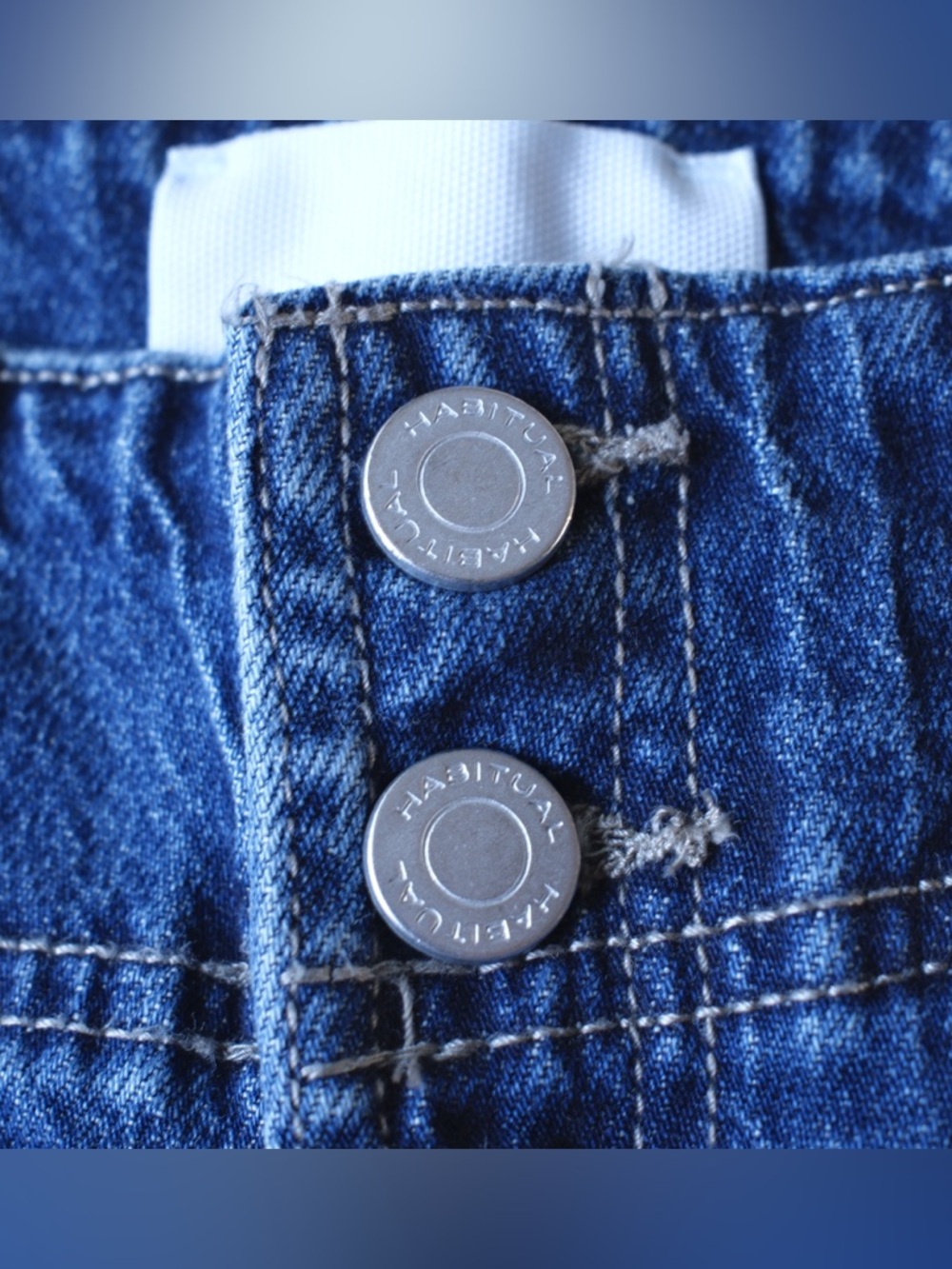 NWT Habitual Extra Wide Leg Cargo Jeans High Rise Blue Utility‎ Loop 4/27 - Picture 7 of 8